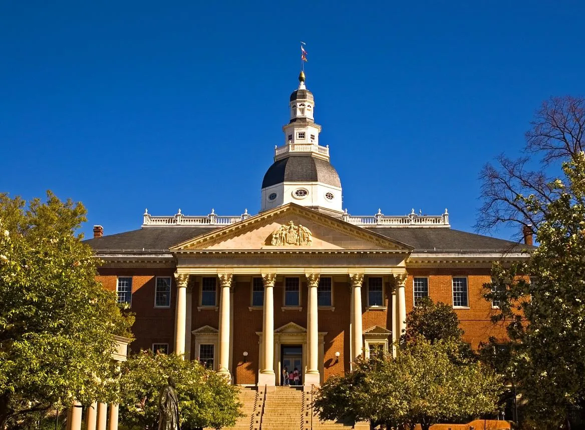Maryland State House historic capitol building in Annapolis Maryland